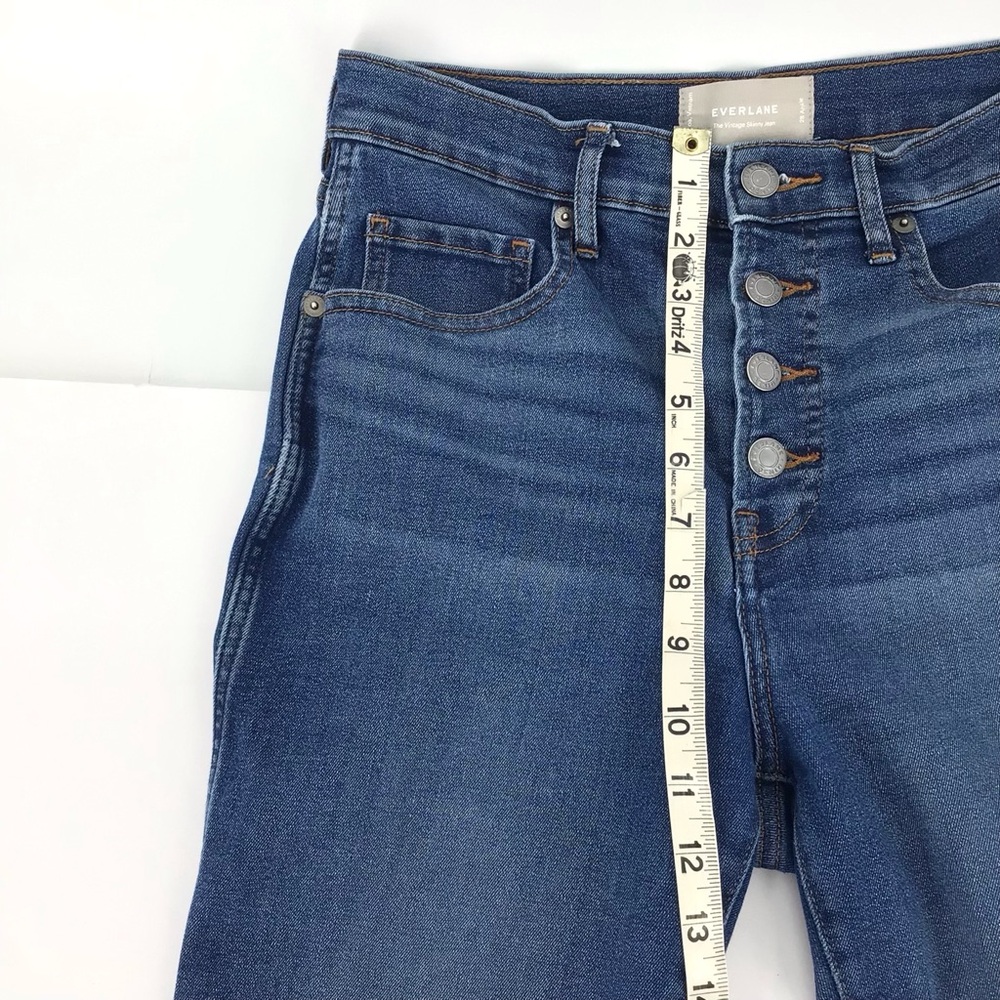 Everlane The Vintage Skinny Jean Button Front Raw Hem Size 28 Ankle - Picture 7 of 15